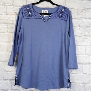 embroidered boho 3/4 sleeve blouse A74